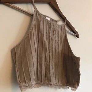 NWOT Tan Crop Top